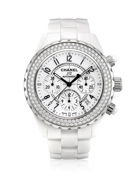 chanel white ladies watch price|chanel j12 white with diamonds.